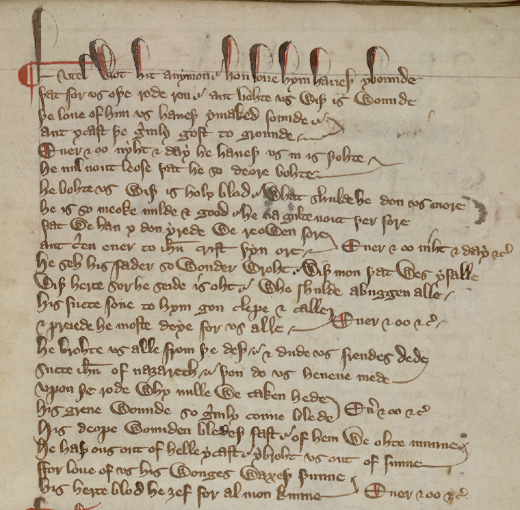 London, BL Harley 2253, f. 128r (detail)