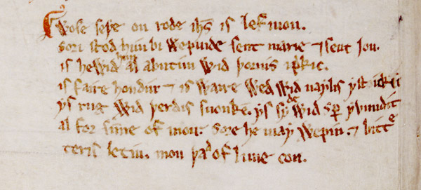 Wose seye on rode: MS (poem, enlarged)